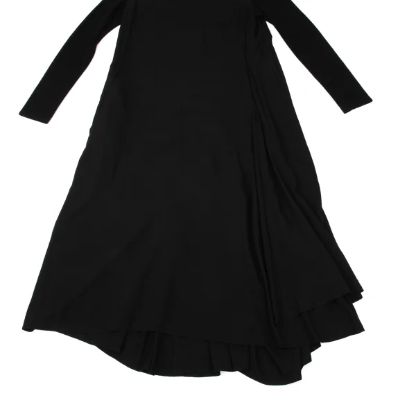 Yohji Yamamoto NOIR Knit Sleeve Switching Drape Hem Dress K-170834_007