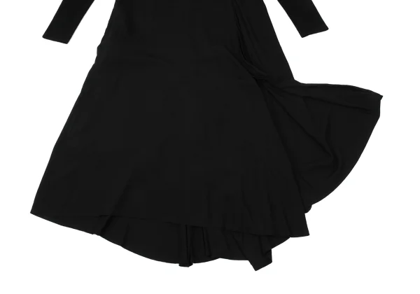 Yohji Yamamoto NOIR Knit Sleeve Switching Drape Hem Dress K-170834_010