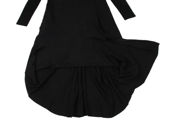 Yohji Yamamoto NOIR Knit Sleeve Switching Drape Hem Dress K-170834_011