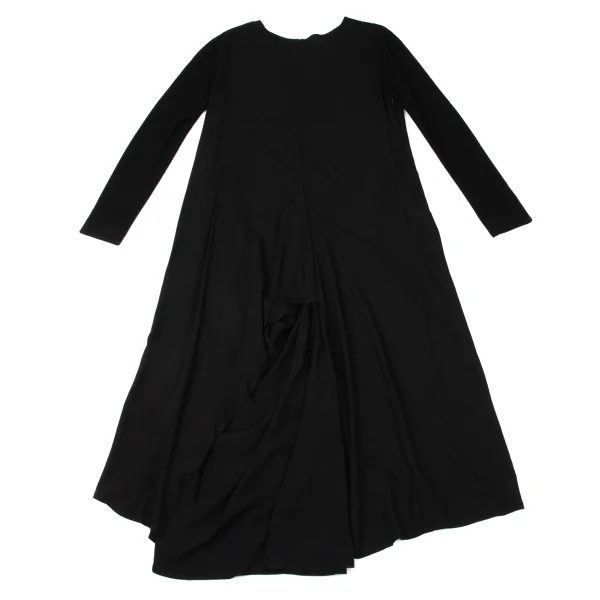 Yohji Yamamoto NOIR Knit Sleeve Switching Drape Hem Dress K-170834_012