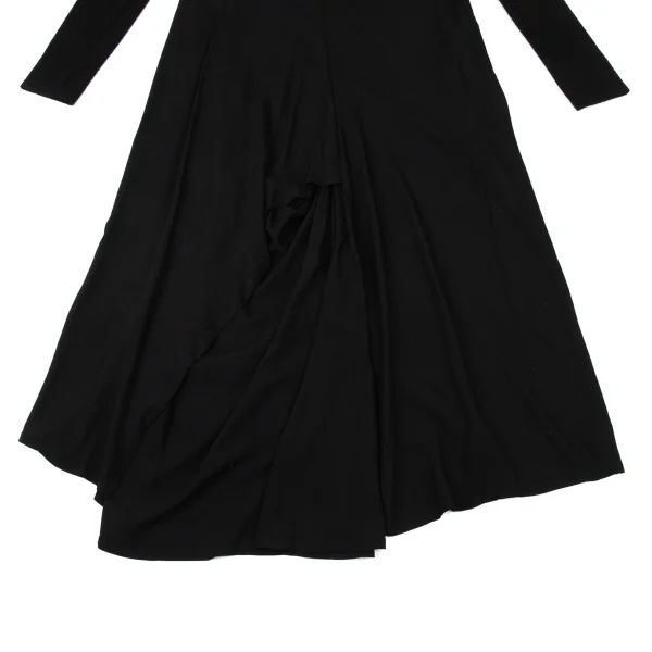 Yohji Yamamoto NOIR Knit Sleeve Switching Drape Hem Dress K-170834_013