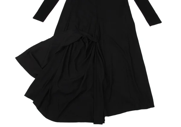 Yohji Yamamoto NOIR Knit Sleeve Switching Drape Hem Dress K-170834_014
