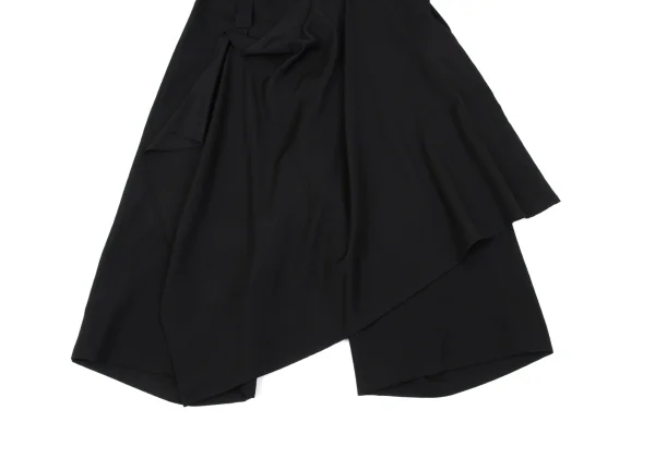 Yohji Yamamoto NOIR Wool Gabardine Half Drape Wrap Switching Cropped Pants K-170835_007