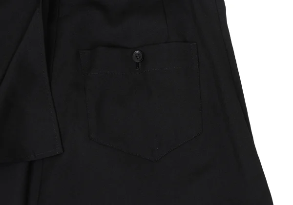 Yohji Yamamoto NOIR Wool Gabardine Half Drape Wrap Switching Cropped Pants K-170835_014