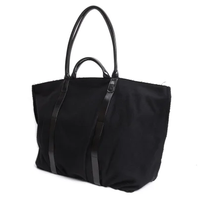 Yohji Yamamoto FEMME Leather Switching Wool Out Seam Bag