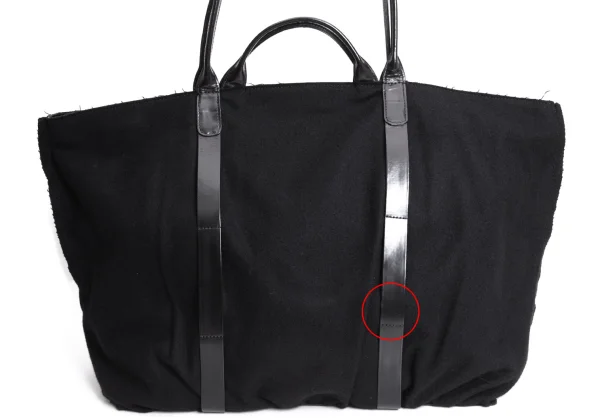 Yohji Yamamoto FEMME Leather Switching Wool Out Seam Bag K-170839_002