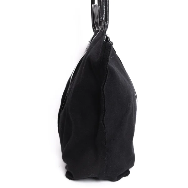 Yohji Yamamoto FEMME Leather Switching Wool Out Seam Bag K-170839_004