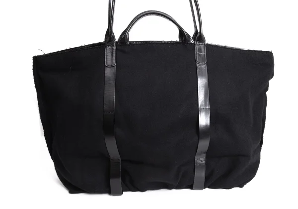 Yohji Yamamoto FEMME Leather Switching Wool Out Seam Bag K-170839_005
