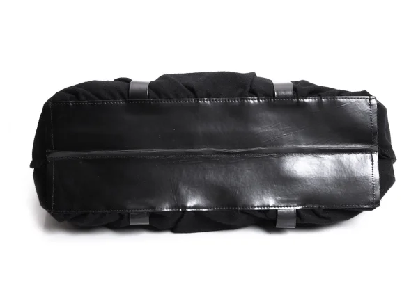 Yohji Yamamoto FEMME Leather Switching Wool Out Seam Bag K-170839_007