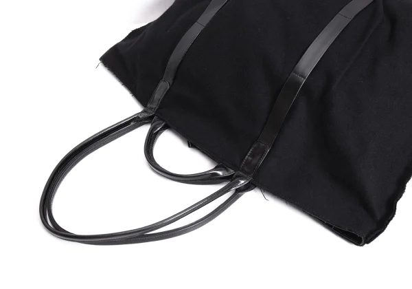 Yohji Yamamoto FEMME Leather Switching Wool Out Seam Bag K-170839_010