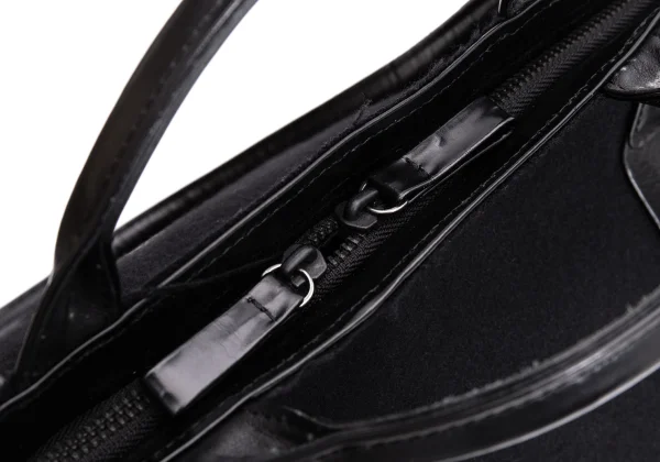 Yohji Yamamoto FEMME Leather Switching Wool Out Seam Bag K-170839_012