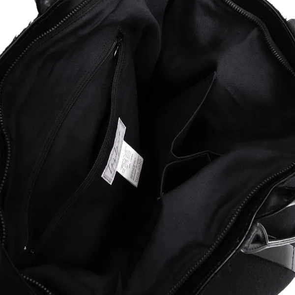 Yohji Yamamoto FEMME Leather Switching Wool Out Seam Bag K-170839_014