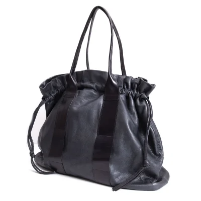 Y's Draw String Leather Bag