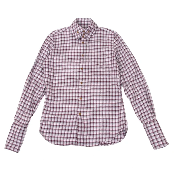 Vivienne Westwood MAN Check High-neck Collar Long-sleeved Shirt Pink,Purple 3 K-170846_001