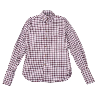 Vivienne Westwood MAN Check High-neck Collar Long-sleeved Shirt