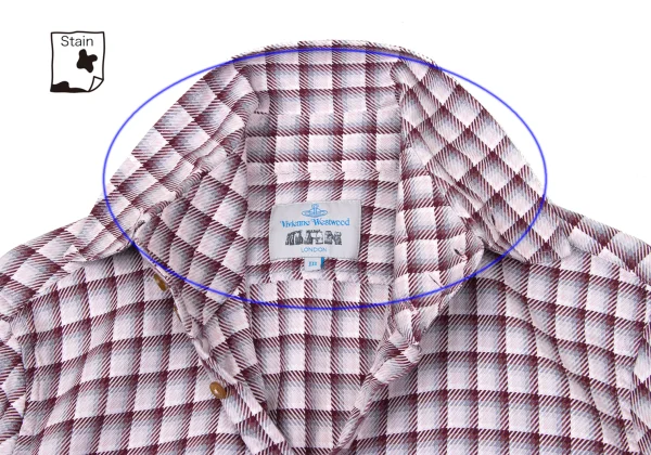 Vivienne Westwood MAN Check High-neck Collar Long-sleeved Shirt K-170846_005