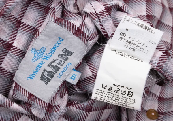 Vivienne Westwood MAN Check High-neck Collar Long-sleeved Shirt K-170846_016