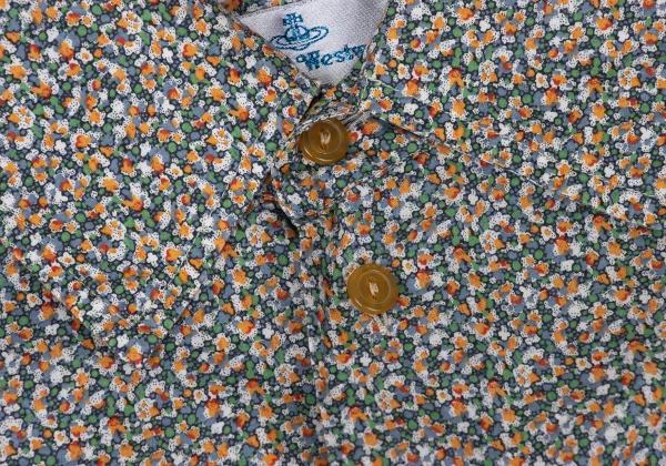 Vivienne Westwood MAN Cotton Floral Print Point Orb Embroidery Shirt K-170847_004