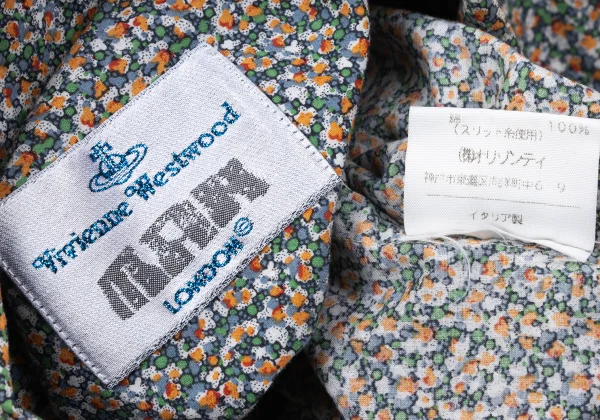 Vivienne Westwood MAN Cotton Floral Print Point Orb Embroidery Shirt K-170847_013