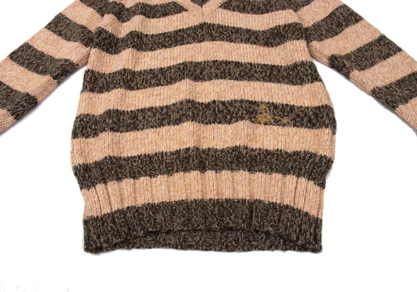 Vivienne Westwood MAN Wool Blend Orb Embroidery Striped Knit Sweater K-170848_005