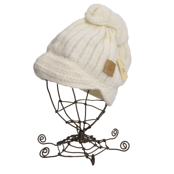 Vivienne Westwood Alpaca Blended Knit Cap White  K-170853_001