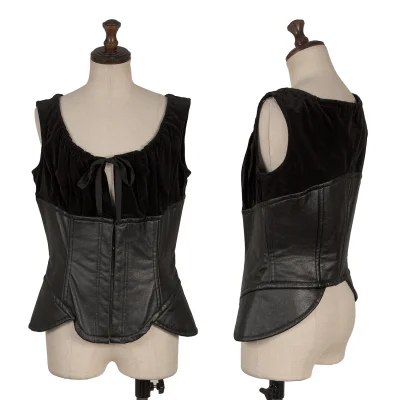 COMME des GARCONS Synthetic Leather Switching Sleeveless Top