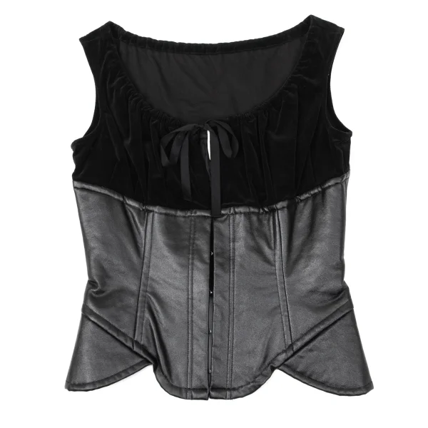 COMME des GARCONS Synthetic Leather Switching Sleeveless Top K-170860_002