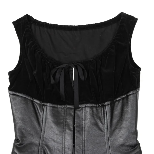 COMME des GARCONS Synthetic Leather Switching Sleeveless Top K-170860_003