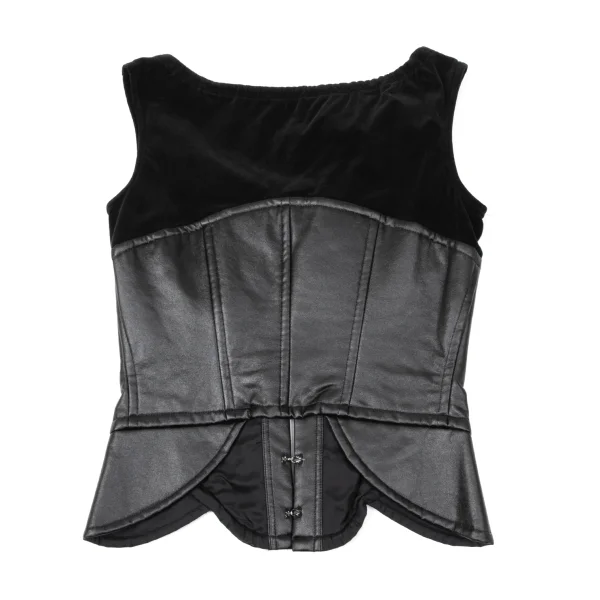 COMME des GARCONS Synthetic Leather Switching Sleeveless Top K-170860_011