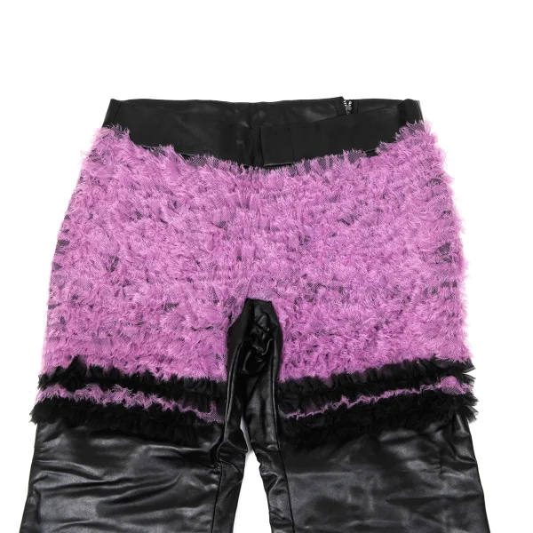 COMME des GARCONS Synthetic Leather Ruffled Pants K-170861_002