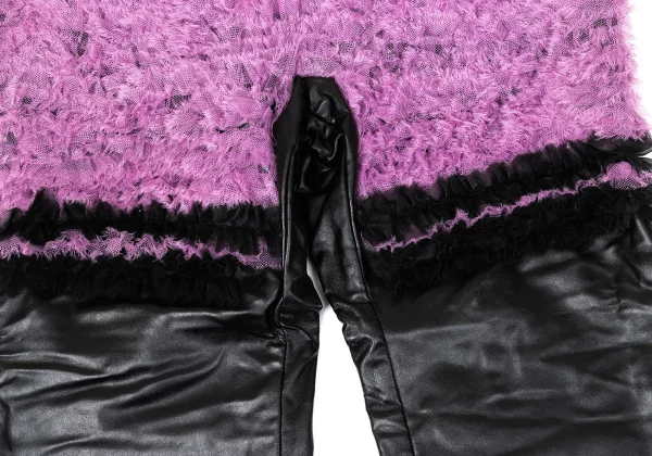 COMME des GARCONS Synthetic Leather Ruffled Pants K-170861_003