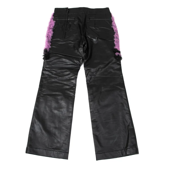 COMME des GARCONS Synthetic Leather Ruffled Pants K-170861_006