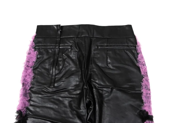 COMME des GARCONS Synthetic Leather Ruffled Pants K-170861_007