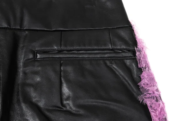 COMME des GARCONS Synthetic Leather Ruffled Pants K-170861_008