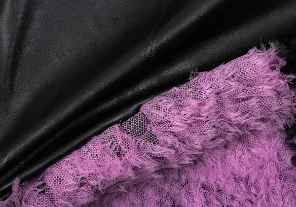 COMME des GARCONS Synthetic Leather Ruffled Pants K-170861_010