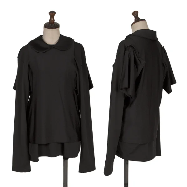 COMME des GARCONS Docking Design Stretch Round Collar Top Black M K-170863_001