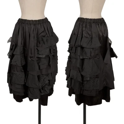 COMME des GARCONS Nylon Frill Tiered Design Cupro Skirt