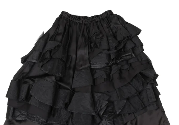 COMME des GARCONS Nylon Frill Tiered Design Cupro Skirt K-170864_003