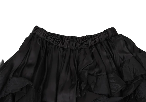 COMME des GARCONS Nylon Frill Tiered Design Cupro Skirt K-170864_004