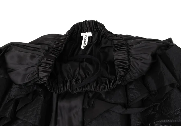 COMME des GARCONS Nylon Frill Tiered Design Cupro Skirt K-170864_005