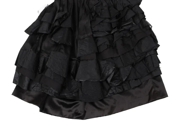 COMME des GARCONS Nylon Frill Tiered Design Cupro Skirt K-170864_006