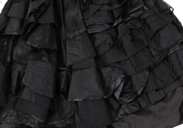 COMME des GARCONS Nylon Frill Tiered Design Cupro Skirt K-170864_007