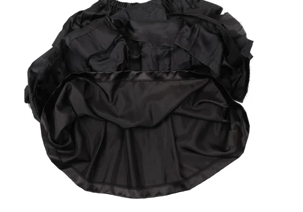 COMME des GARCONS Nylon Frill Tiered Design Cupro Skirt K-170864_010