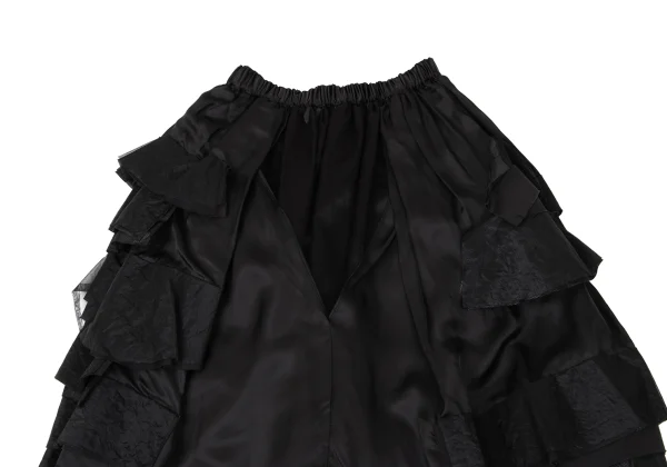 COMME des GARCONS Nylon Frill Tiered Design Cupro Skirt K-170864_012