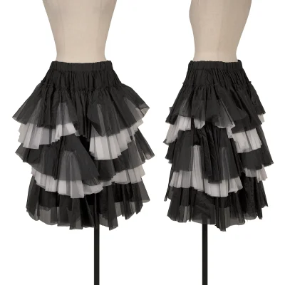 COMME des GARCONS Nylon Frill Tiered Cupra Skirt