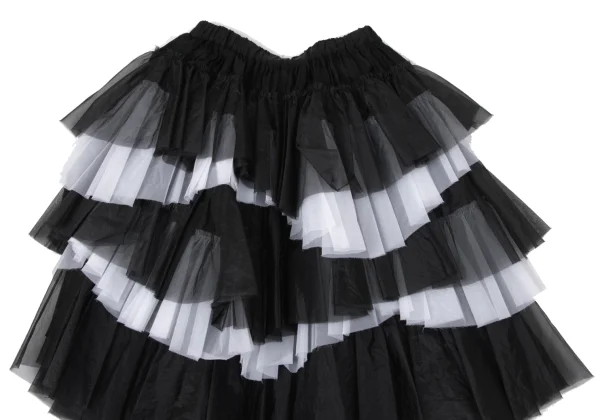COMME des GARCONS Nylon Frill Tiered Cupra Skirt K-170865_003