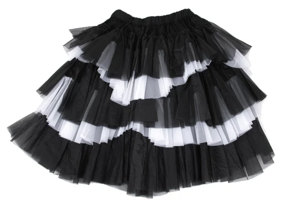 COMME des GARCONS Nylon Frill Tiered Cupra Skirt K-170865_009