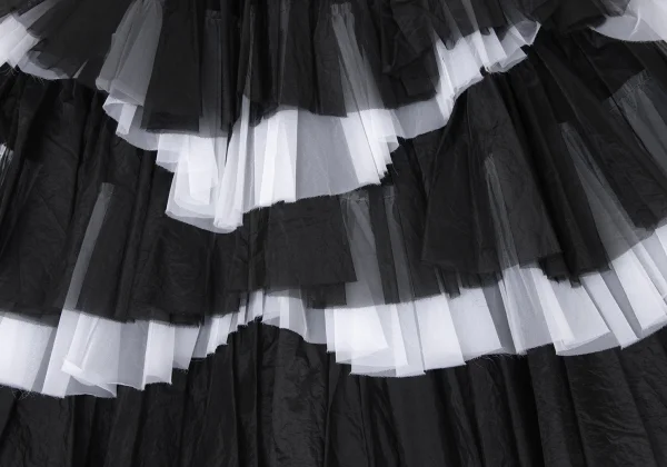 COMME des GARCONS Nylon Frill Tiered Cupra Skirt K-170865_010