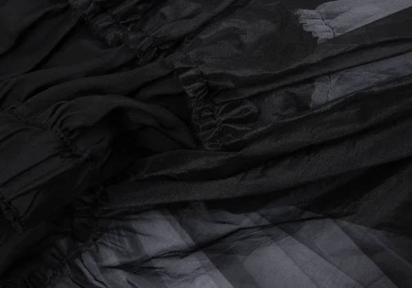 COMME des GARCONS Nylon Frill Tiered Cupra Skirt K-170865_011