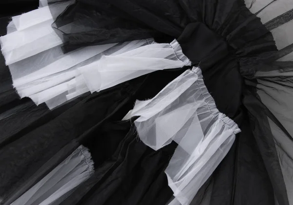 COMME des GARCONS Nylon Frill Tiered Cupra Skirt K-170865_012